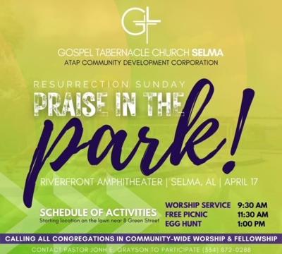Praise In The Park Resurrection Day Service to be held at Selma Amphitheater on Sunday