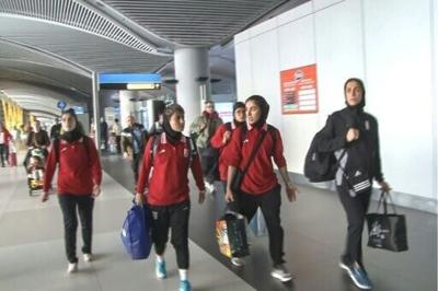 The Iranian women's football team arrived in Istanbul on Tuesday night then flew to the eastern city of Van the next morning