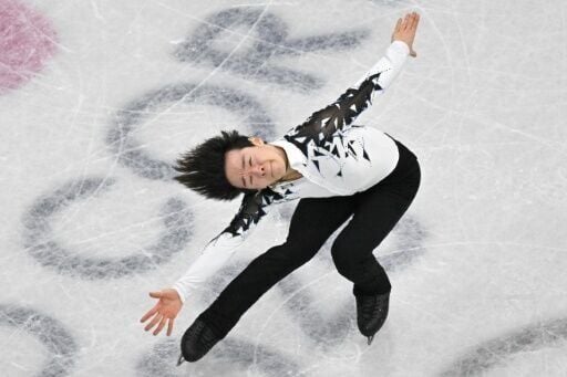 Japanese figure skating star Yuma Kagiyama in action at the Winter Olympics in Milan