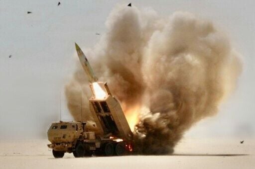 US Army handout photos showed HIMARS multiple rocket launchers firing from te desert during strikes on Iran
