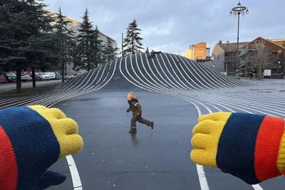 Children play at Copenhagen's Superkilen Park. In Denmark, parents generally give their kids wide latitude to explore, use tools and push boundaries.