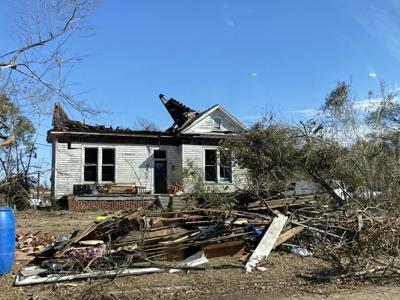 Tornado damaged house in Selma