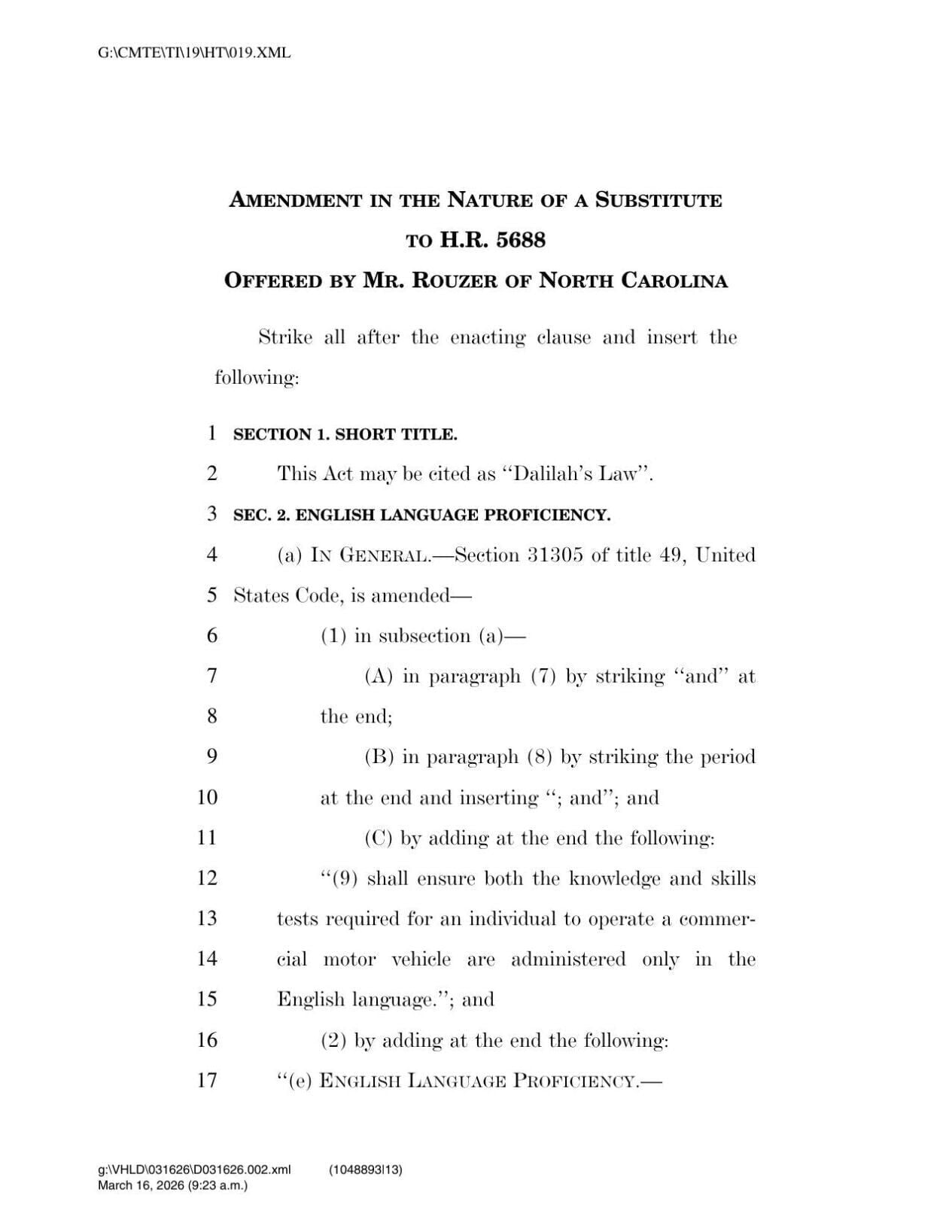 FNF - NC - Dalilah's Law HR5688