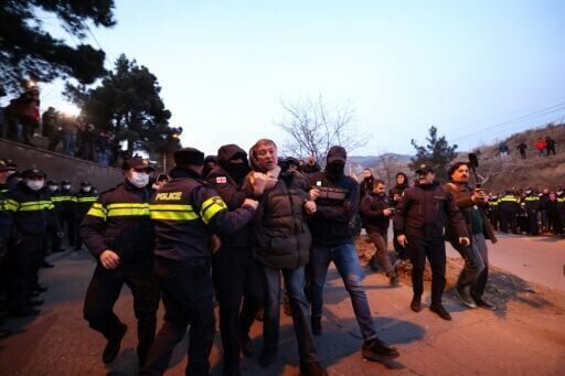 Georgia police arrest two opposition leaders at protest