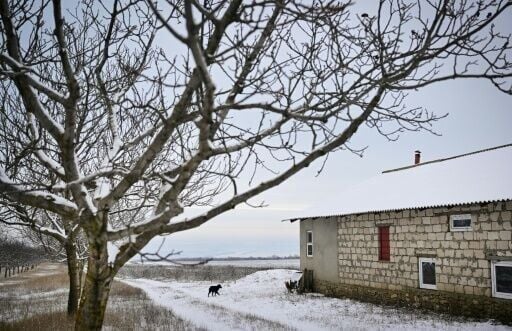 The house in Cuhurestii de Jos onto which the drone fell