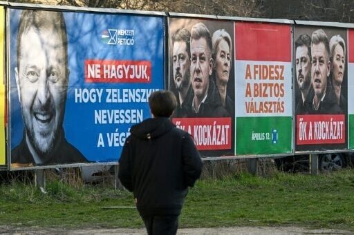Billboards casting Ukrainian President Volodymyr Zelensky in a negative light have sprung up across Hungary