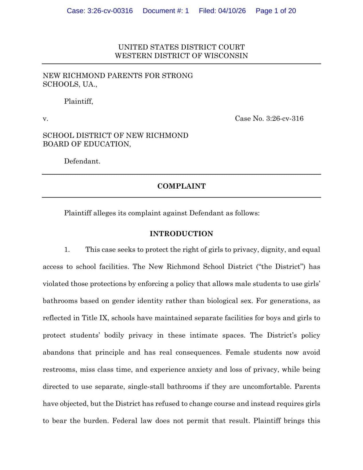 WILL Title IX lawsuit