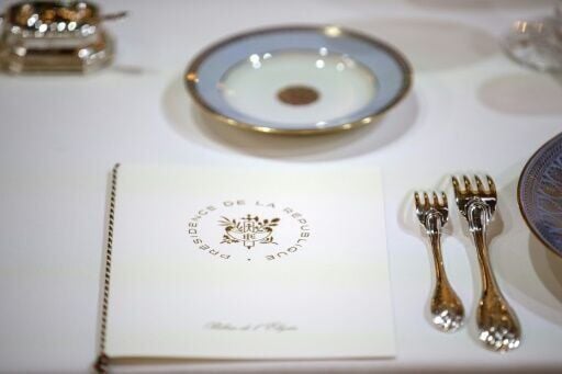 A dinning table at the Elysee Palace in September, 2021