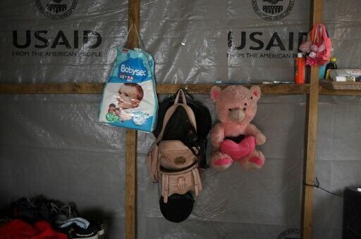 The shack of Sandra Ramos, which was built with the help of the US Agency for the International Development (USAID) on the banks of the Ulua river after the passage of hurricanes Eta and Iota in La Lima, Cortes department, Honduras, in 2022