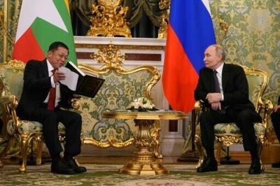 Putin hails Myanmar ties as junta chief visits Moscow