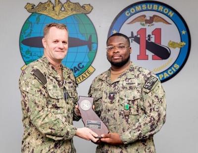 Navy sailor from Selma presented with Junior Sailor of the Quarter Award