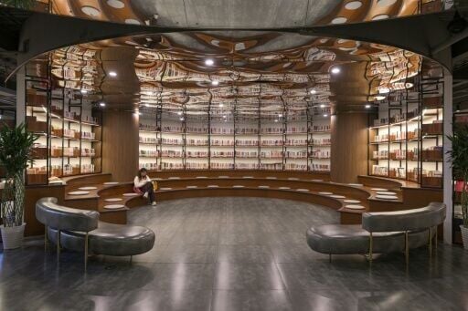 A woman visits a bookstore in Beijing