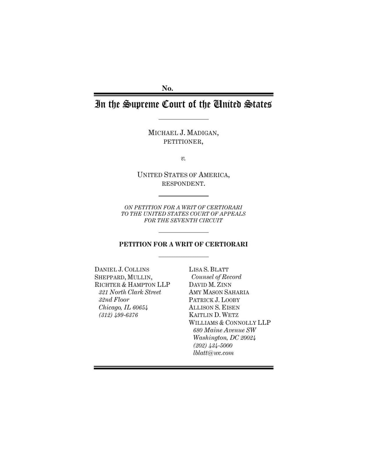 Madigan SCOTUS Petition