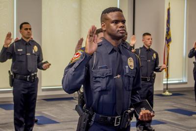 Police graduation stock