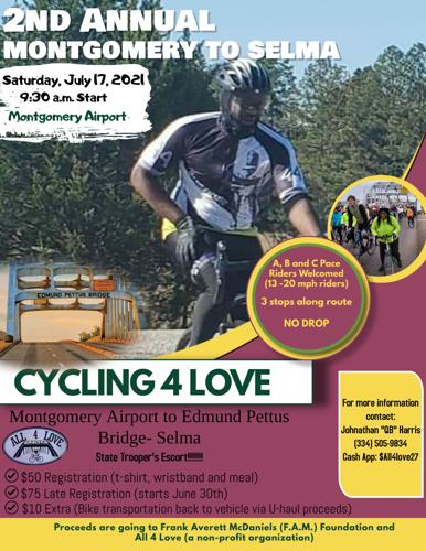 2nd Annual Montgomery to Selma Cycling 4 Love event is this Saturday