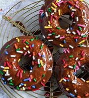 Recipe: Chocolate-glazed oat flour doughnuts