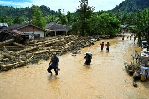 In some areas of Indonesia, the floodwaters have yet to recede