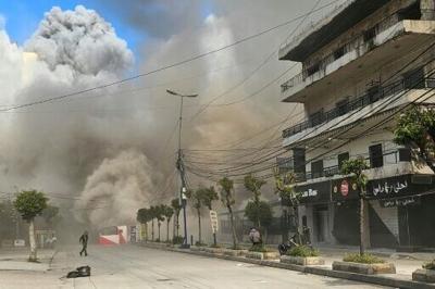 Smoke plumes billow from the site of an Israeli air strike in the southern suburbs of the Lebanese capital Beirut on March 9, 2026