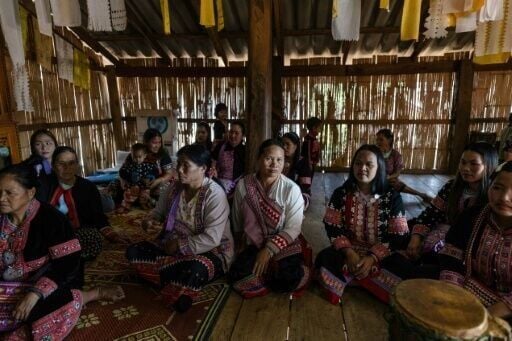 Lahu women take part in a traditional religious cleansing ceremony in the village of Mae Haeng in Chiang Mai's Mae Ai district