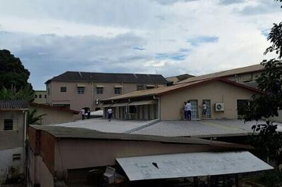 Students of Instituto Sao Jose school in northeast Brazil take shelter on the roof during a rampage by a teen shooter, who killed two staff memers and injured two other people, including a 11-year-old girl