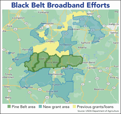 High-speed internet to expand in Dallas and six other Black Belt counties thanks to $50M USDA award