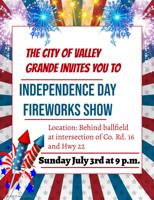 Valley Grande to hold Independence Day Fireworks Show on Sunday