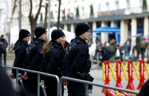 Police secured the area around the venue of the Munich Security Conference