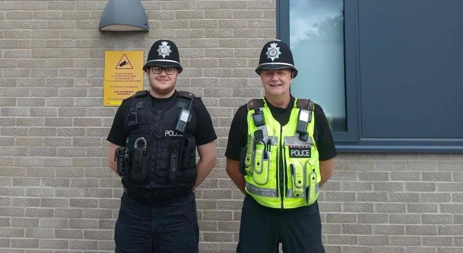 Police officer marks final day of duty by patrolling alongside his son
