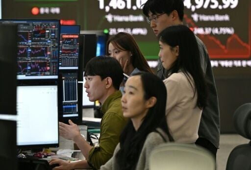 Seoul's Kospi index, which has hit multiple records this year thanks to its heavy tech presence, was in retreat