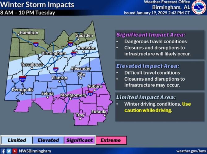 Updated winter weather map