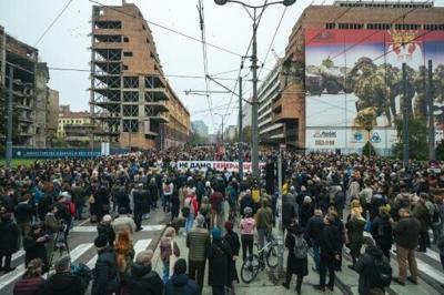 Hundreds demonstrated in Belgrade against a plan by Jared Kushner, son-in-law of US President Donald Trump, to demolish the former Yugoslav army headquarters and build a luxury hotel complex