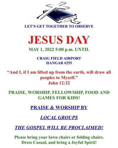 Jesus Day at Craig Field Airport is May 1