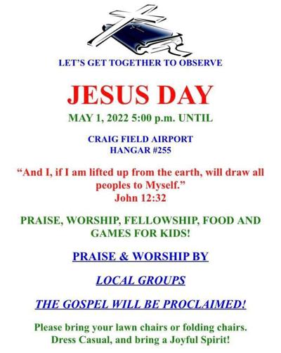 Jesus Day at Craig Field Airport is May 1