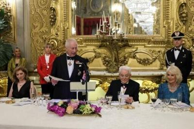 King Charles jokes, cites Monty Python at Italian state banquet