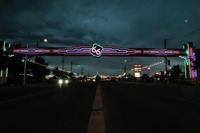 A stretch of Route 66 in Albuquerque, N.M., pictured on June 7, 2026. Towns and cities located along the highway are gearing up to celebrate the iconic road's centennial.