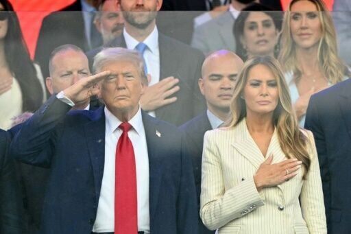 Trump flexes military might at parade as protests sweep US