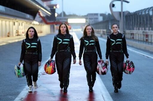 (From left) Ivonn Simeonova, Zoe Florescu Potolea, Alexia Danielsson and Skye Parker pictured at the Circuit de Barcelona-Catalunya