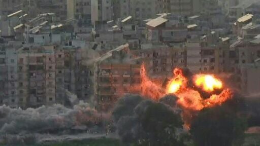 Strikes reduce buildings to rubble in Beirut's southern suburbs