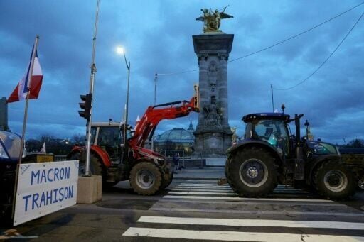 Some 300 tractors were expected to descend on the French capital on Tuesday