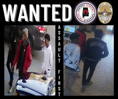 Montgomery police seeking suspects of assault, discharging firearm into vehicle