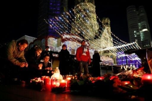 A makeshift memorial in Berlin in 2016 for the victims of the deadly truck attack on an inner-city Christmas market
