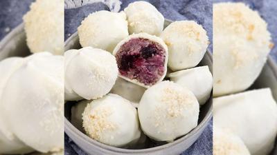 No-Bake Blueberry Sugar Cookie Truffles