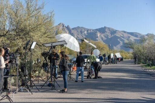TV and media crews have descended on the Arizona suburb where Nancy Guthrie lives as America is gripped by her apparent kidnapping