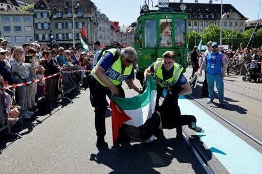 Complaint filed over 'throat-slitting gesture' at Eurovision protests: Israeli broadcaster