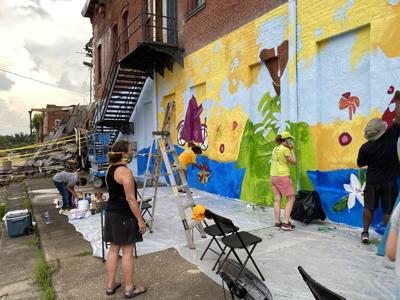 mural underway