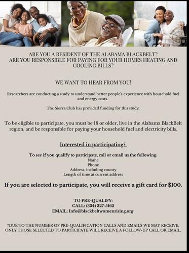 Black Belt residents asked to take part in study on energy costs