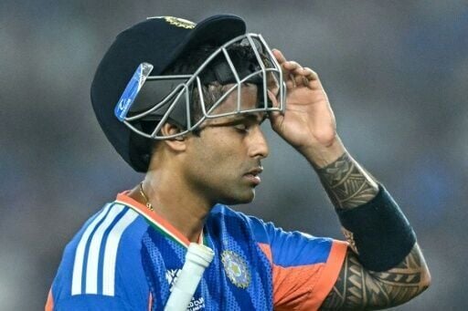 India's captain Suryakumar Yadav walks back to the pavilion after his dismissal against South Africa
