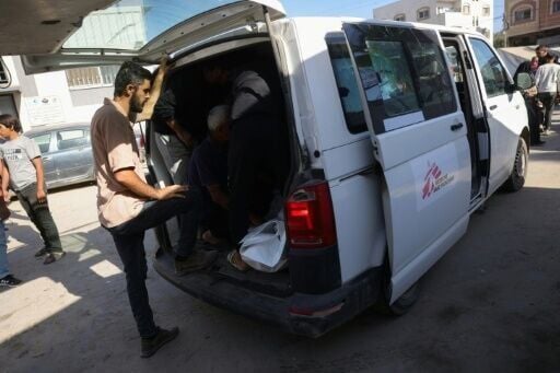 The body of a member of the medical charity MSF, killed in the Gaza Strip, was taken to Al-Aqsa Martyrs Hospital