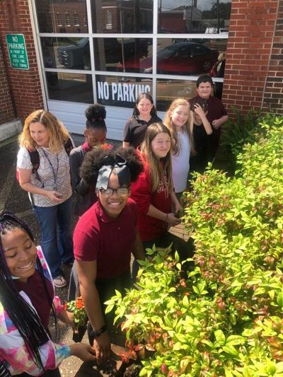 Fire Station gets burst of color with flowers planted by Main Street Marion and Breakthrough Charter School