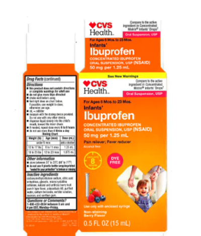 Recall on infant Ibuprofen at Wal-Mart, CVS, Family Dollar